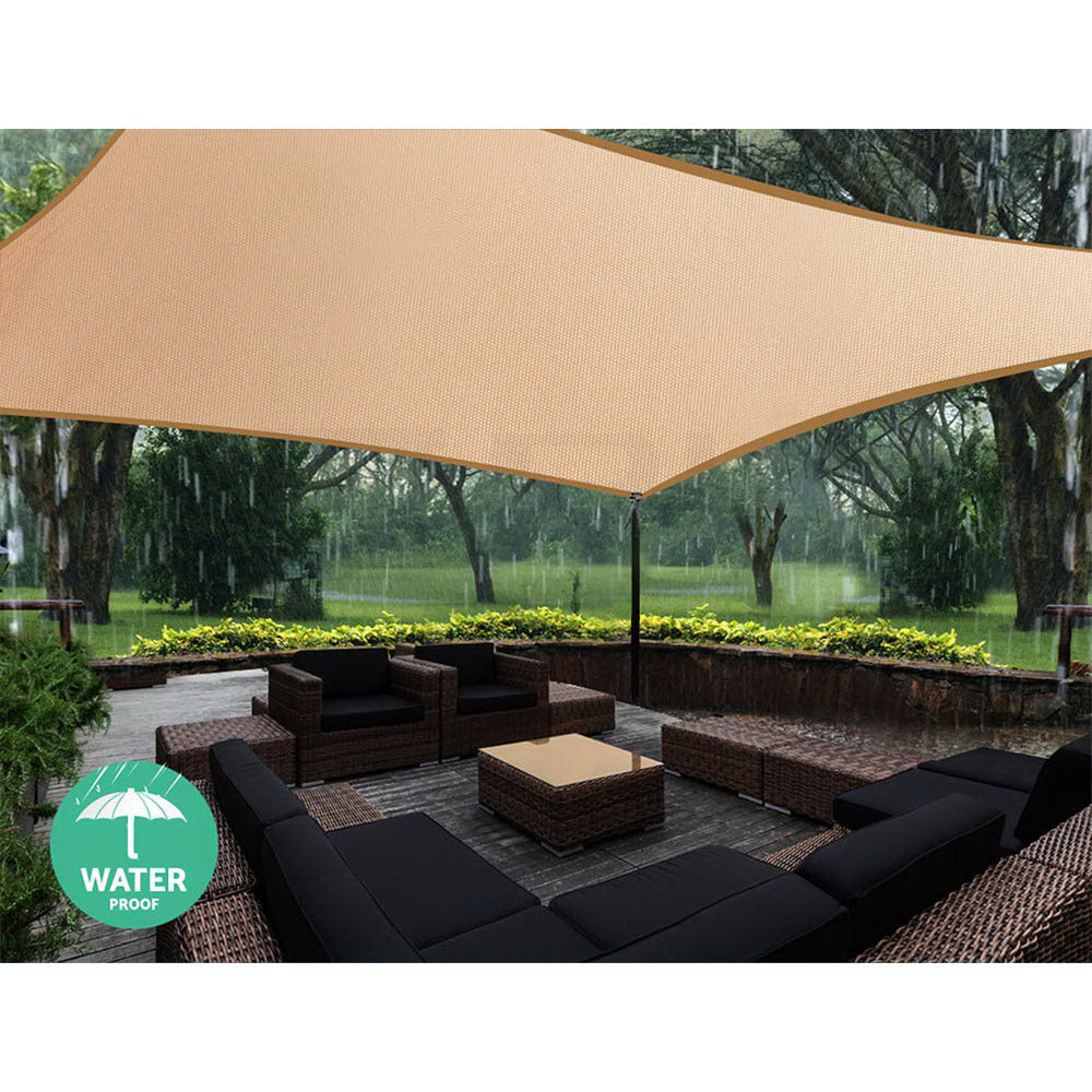 Instahut 4 x 5m Waterproof Rectangle Shade Sail Cloth - Sand Beige | Auzzi Store