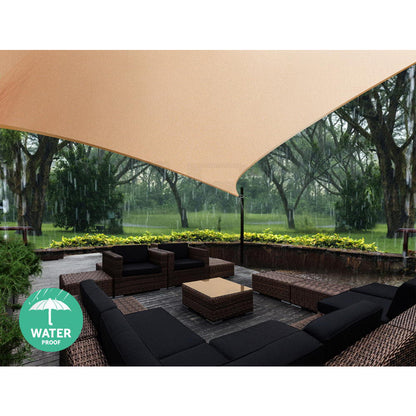 Instahut 5 x 5 x 5m Waterproof Triangle Shade Sail Cloth - Sand Beige | Auzzi Store