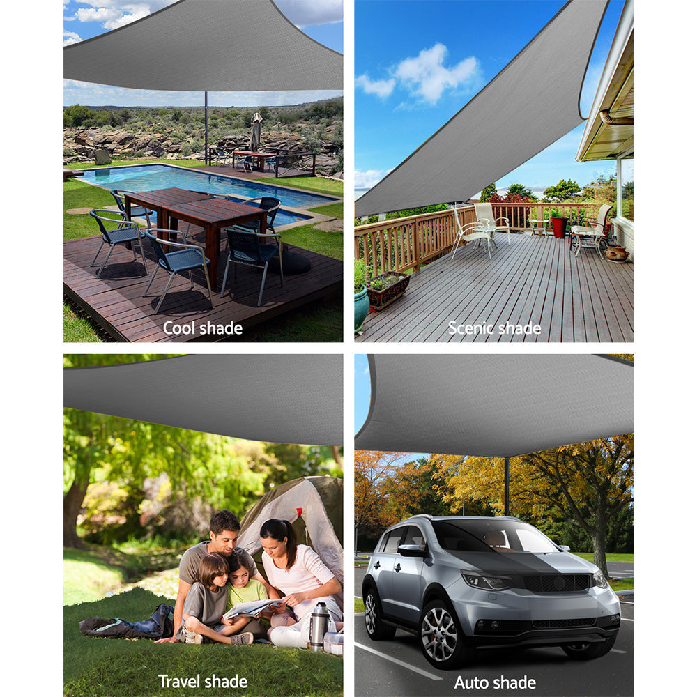 Instahut Sun Shade Sail Cloth Shadecloth Outdoor Canopy Rectangle 280gsm 5x6m | Auzzi Store