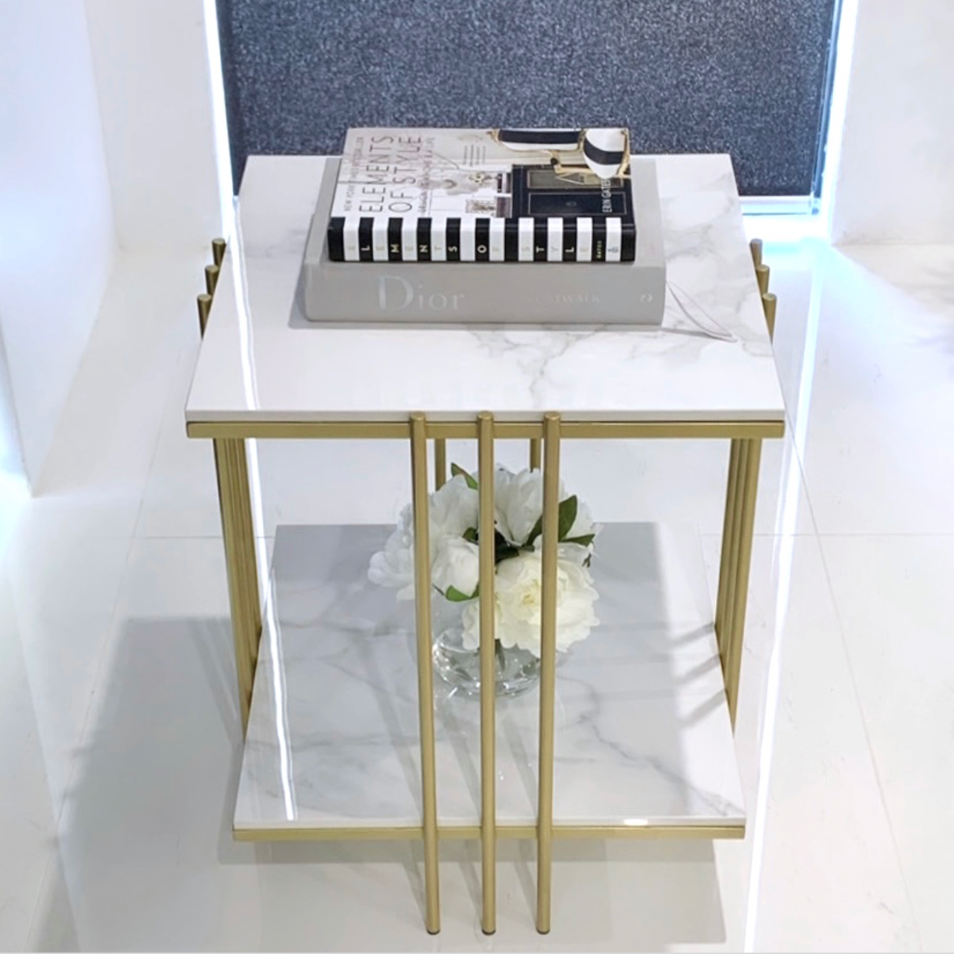 Interior Ave - Milano Gold Square Side Table | Auzzi Store