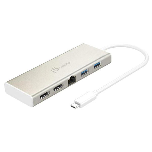 J5create USB-C Dual HDMI Mini Dock - 2k/4k, Gigabit Ethernet, USB 3.0 | Auzzi Store
