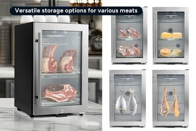 52L Commercial Dry Ager Meat Fridge - UV Sanitisation, Adjustable Shelves