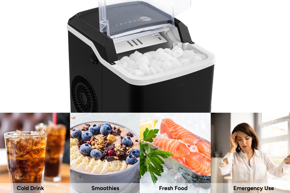 Kogan 12kg Ice Cube Maker with Self-Cleaning (Black)