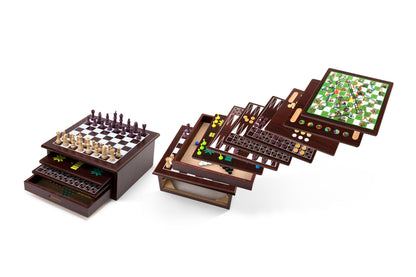 Kogan 15-in-1 Games Board  - Dark Brown)