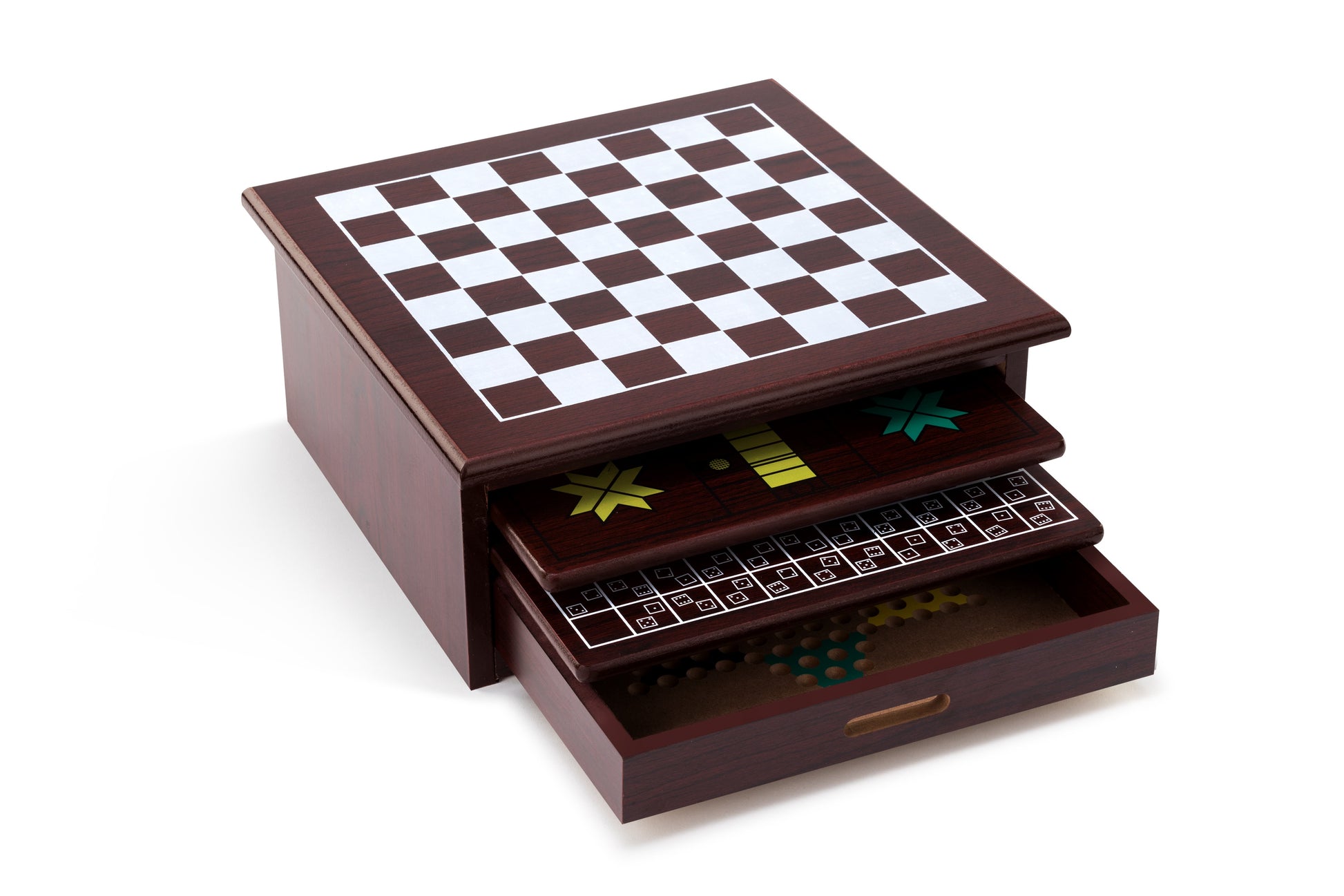 Kogan 15-in-1 Games Board  - Dark Brown)