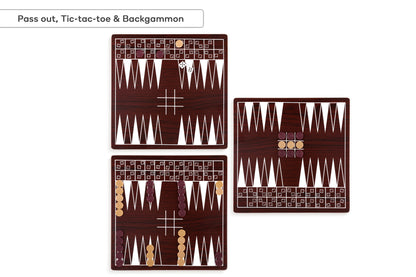 Kogan 15-in-1 Games Board  - Dark Brown)