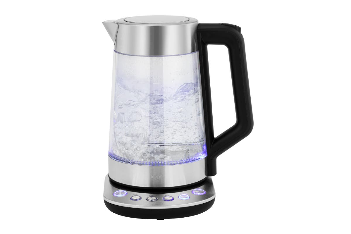 Kogan 1.7L Double Wall Smart Glass Kettle with Digital Base