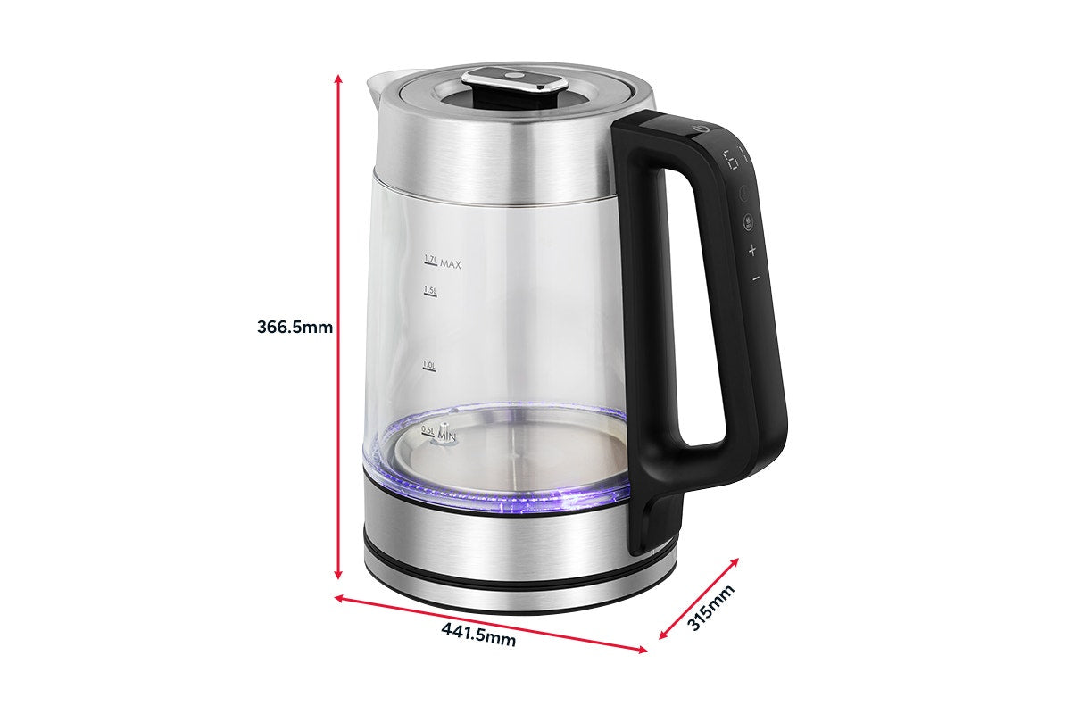 Kogan SmarterHome™ 1.7L Double Wall Glass Smart Kettle (Stainless Steel)