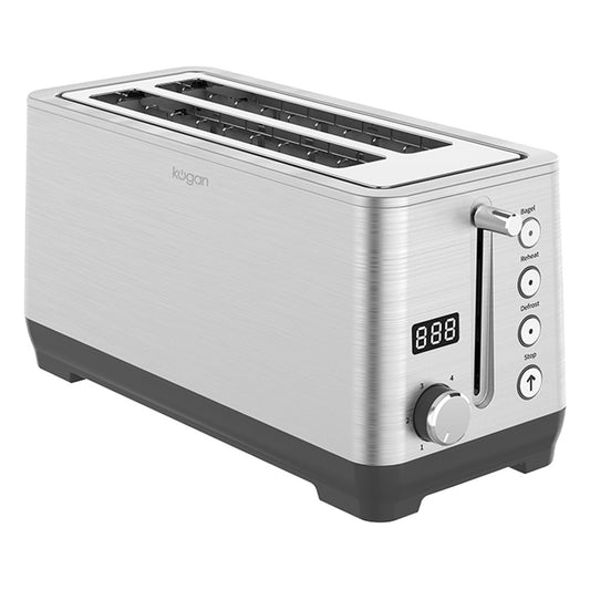 Kogan 4 Slice Long Slot Stainless Steel Toaster