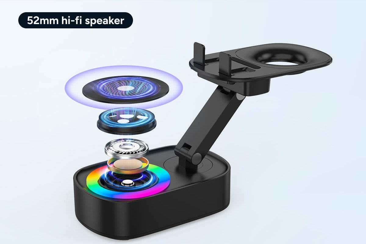 Kogan 4-in-1 Wireless Induction Bluetooth Speaker with Phone Holder and Power Bank