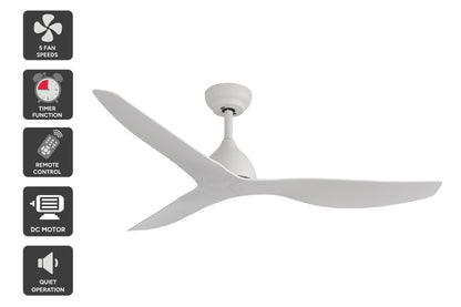 Kogan 132cm DC Motor Ceiling Fan with Remote (White)