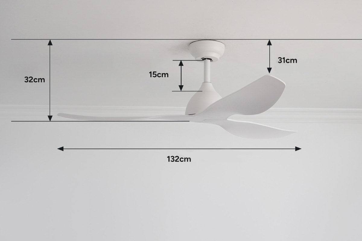 Kogan 132cm DC Motor Ceiling Fan with Remote (White)