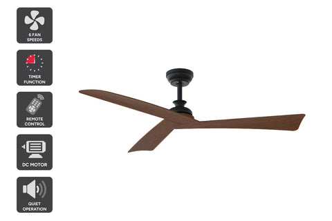 Kogan 132cm DC Motor Ceiling Fan with Remote (Walnut) - Auzzistore