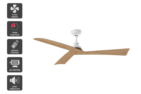 Kogan 132cm DC Motor Ceiling Fan with Remote (Oak) - Auzzistore