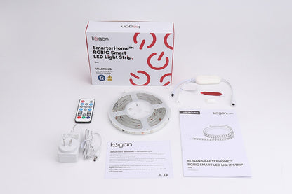 Kogan SmarterHomeâ„¢ RGBIC Smart LED Light Strip (5m)