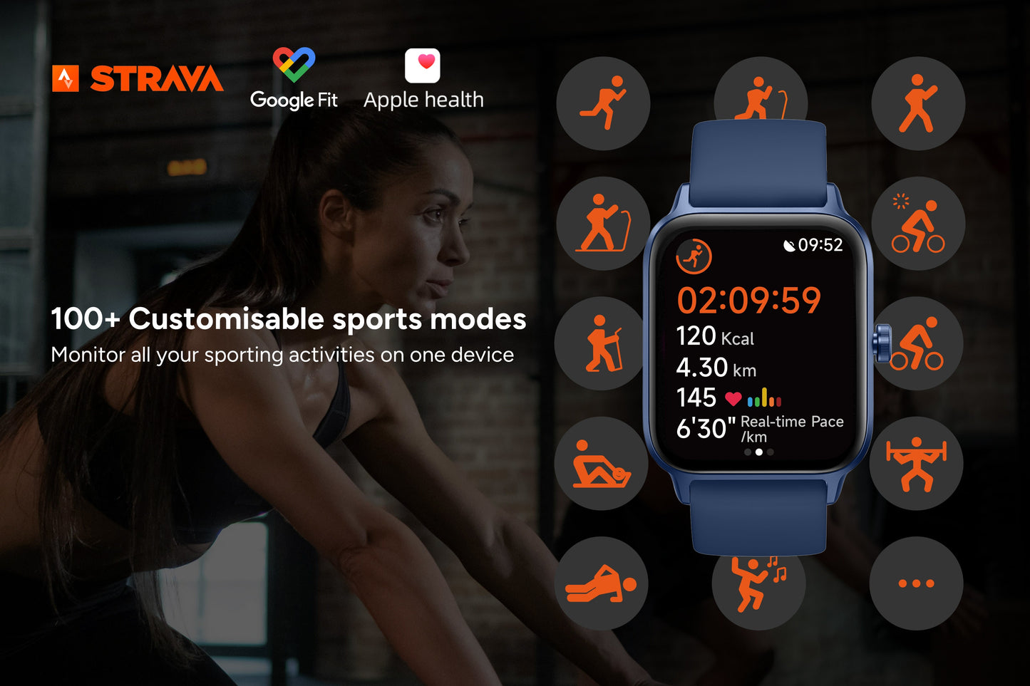 Kogan Active 4 Pro GPS Smart Sports Watch (Navy)