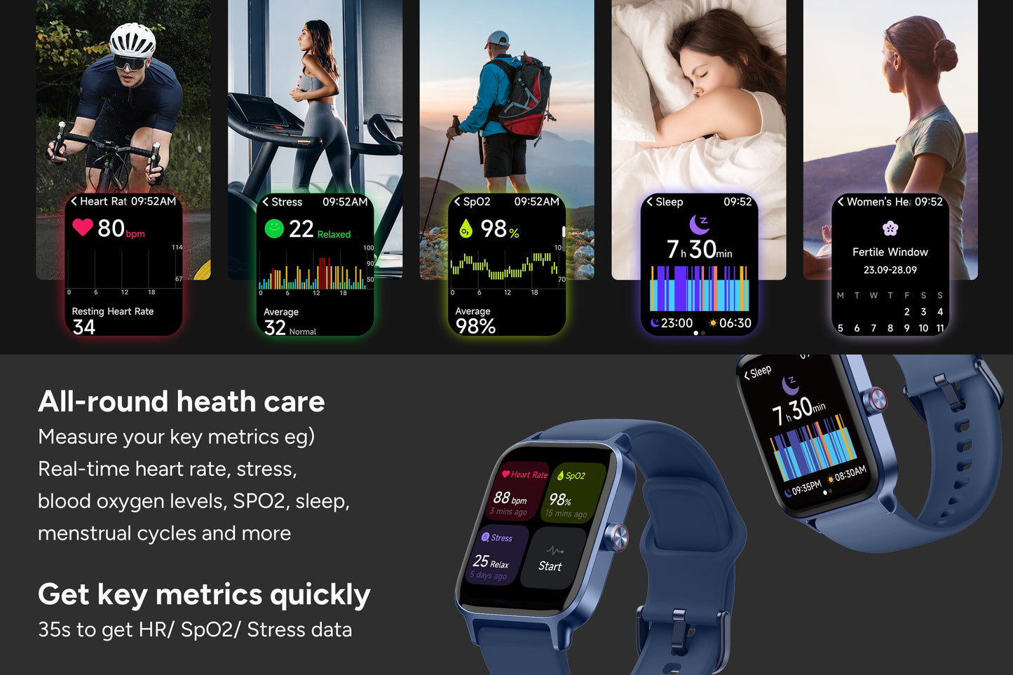 Kogan Active 4 Pro GPS Smart Sports Watch (Navy)