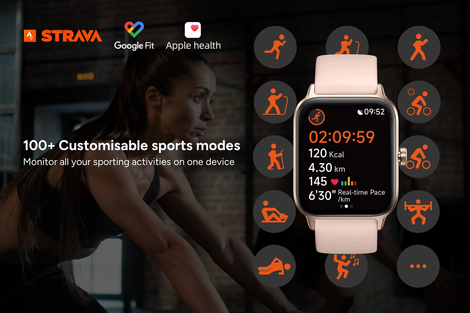 Kogan Active 4 Pro GPS Smart Sports Watch (Rose Gold)
