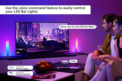 Kogan SmarterHome™ RGBIC Smart LED Ambient Bar Light - 2 Pack