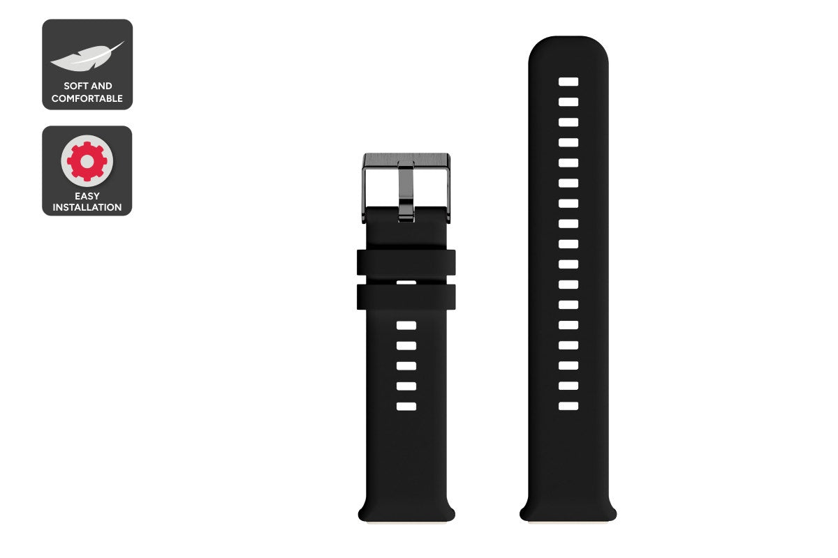 Silicone Strap for Kogan Active Slim Smart Watch  - Black)