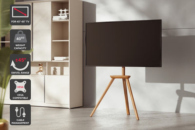Kogan Oslo Studio Stand with Shelf for 45  - 65  TVs  Walnut