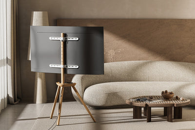 Kogan Oslo Studio Stand with Shelf for 45  - 65  TVs  Walnut