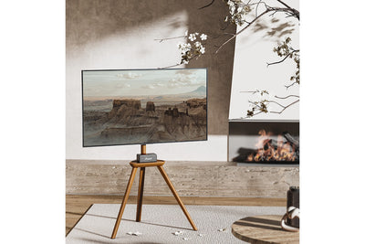 Kogan Oslo Studio Stand with Shelf for 45  - 65  TVs  Walnut