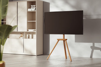 Kogan Oslo Studio Stand with Shelf for 45" - 65" TVs (Walnut)