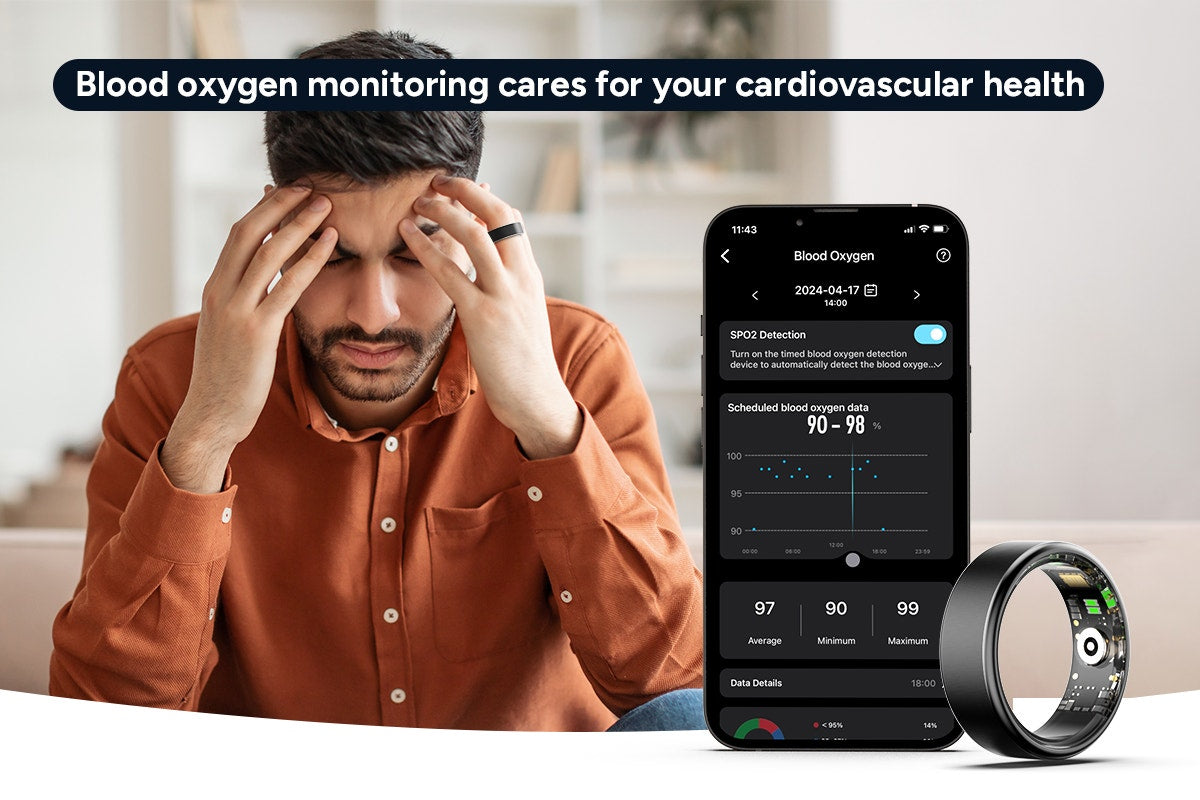 Kogan Aura Ti Smart Ring (Titanium, Graphite, Size 12)