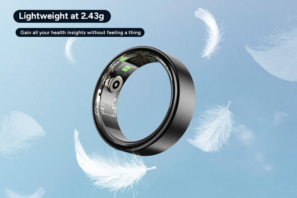 Kogan Aura Ti Smart Ring (Titanium, Graphite, Size 10)