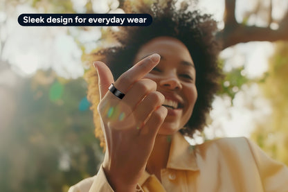 Kogan Aura Ti Smart Ring (Titanium, Graphite, Size 13)