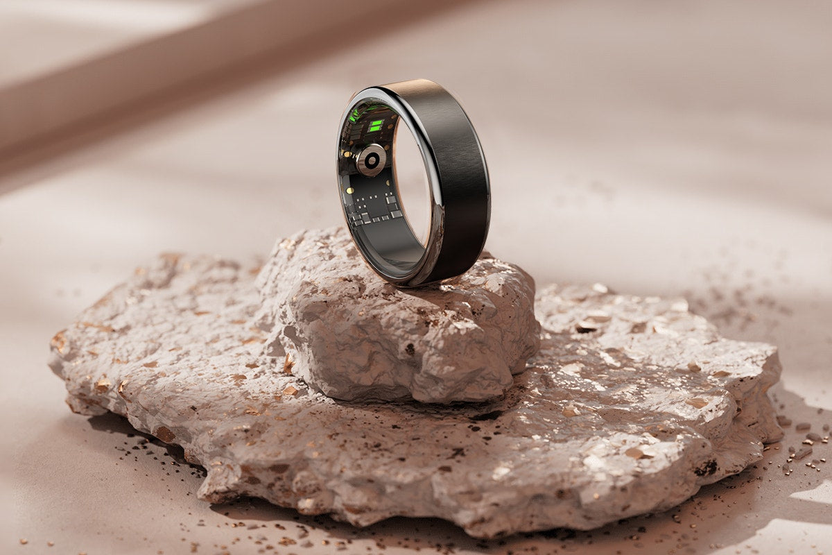 Kogan Aura Ti Smart Ring (Titanium, Graphite, Size 13)
