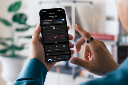 Kogan Aura Ti Smart Ring (Titanium, Graphite, Size 8)