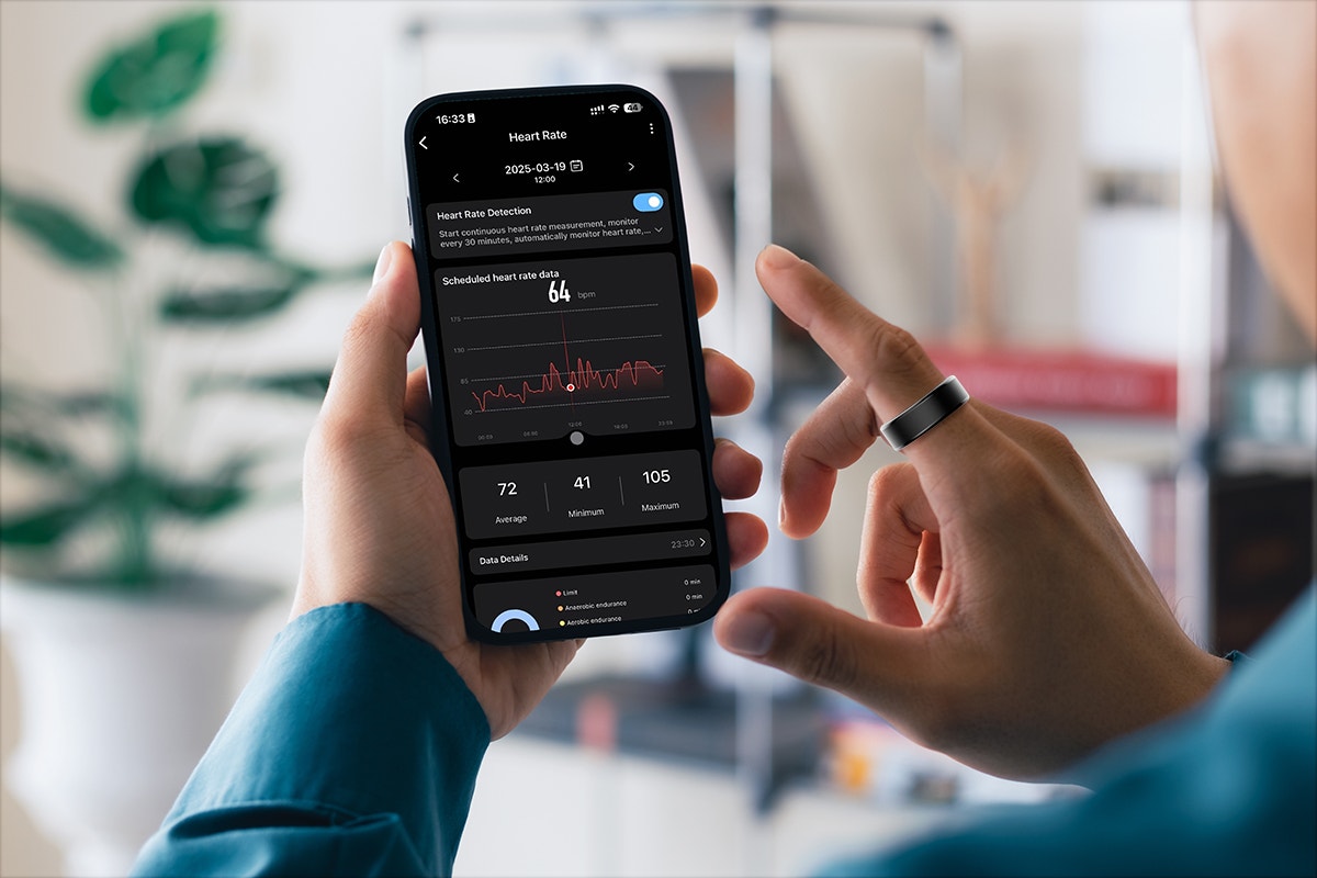 Kogan Aura Ti Smart Ring (Titanium, Graphite, Size 11)