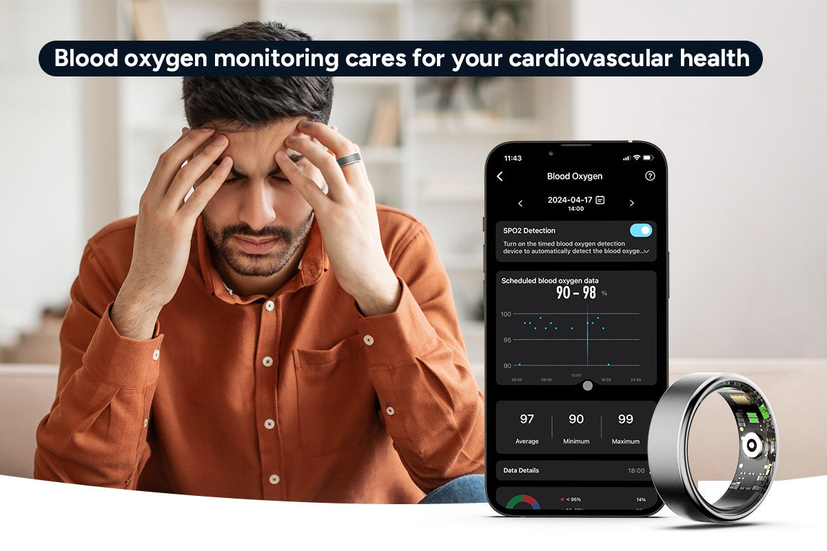 Kogan Aura Ti Smart Ring (Titanium, Silver, Size 9)