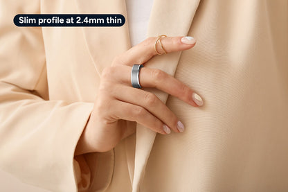 Kogan Aura Ti Smart Ring (Titanium, Silver, Size 13)