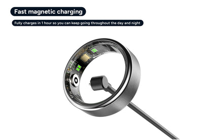 Kogan Aura Ti Smart Ring (Titanium, Silver, Size 8)