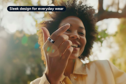 Kogan Aura Ti Smart Ring (Titanium, Silver, Size 13)