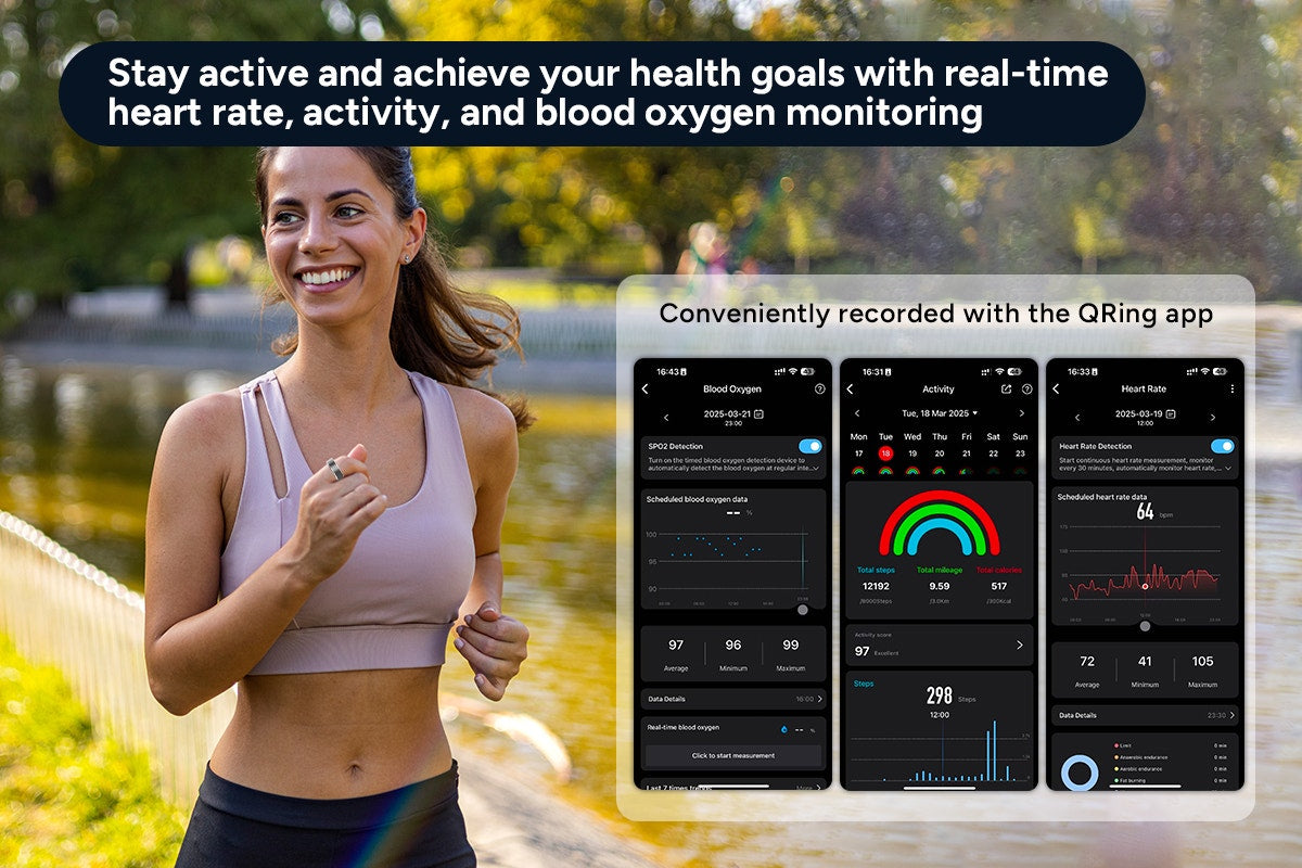 Kogan Aura Ti Smart Ring (Titanium, Silver, Size 10)