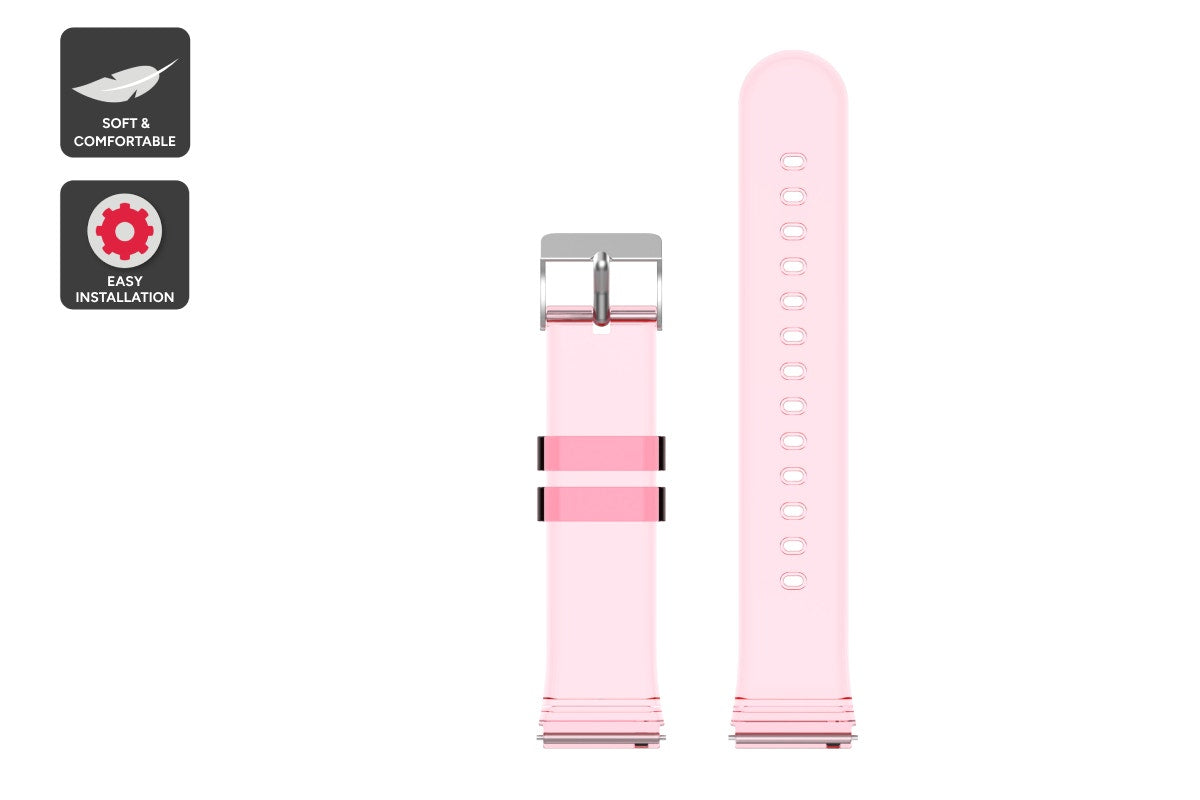 Strap for Kogan Aura Smart Watch  - Pink Transparent)