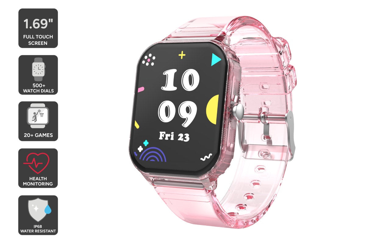 Kogan Aura Smart Watch  - Pink Transparent)