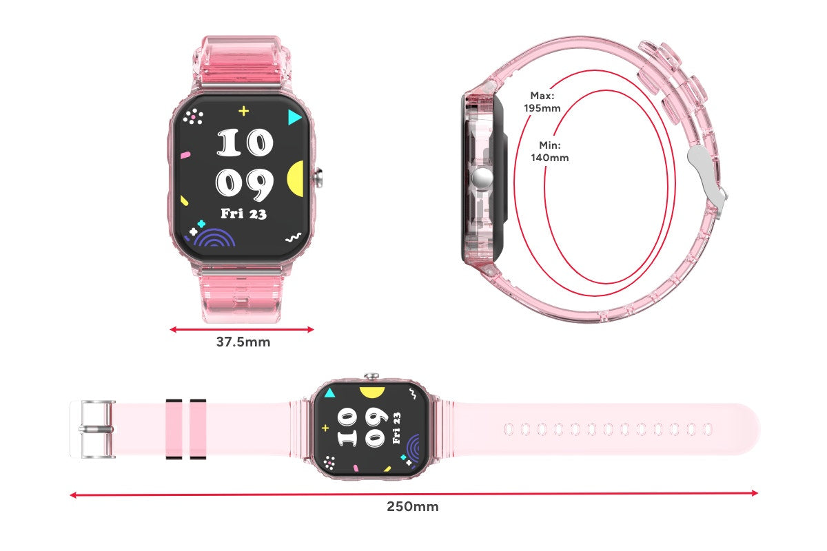 Kogan Aura Smart Watch  - Pink Transparent)