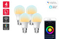 Kogan SmarterHome  10W Colour & Warm/Cool White Smart LED Bulb - B22, Wi Fi   4 Pack