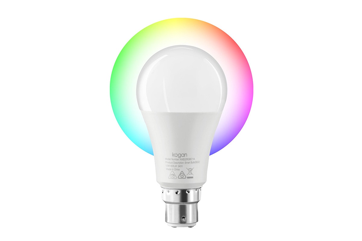 Kogan SmarterHome™ 10W Colour & Warm/Cool White Smart LED Bulb  - B22, Wi-Fi  - 4 Pack