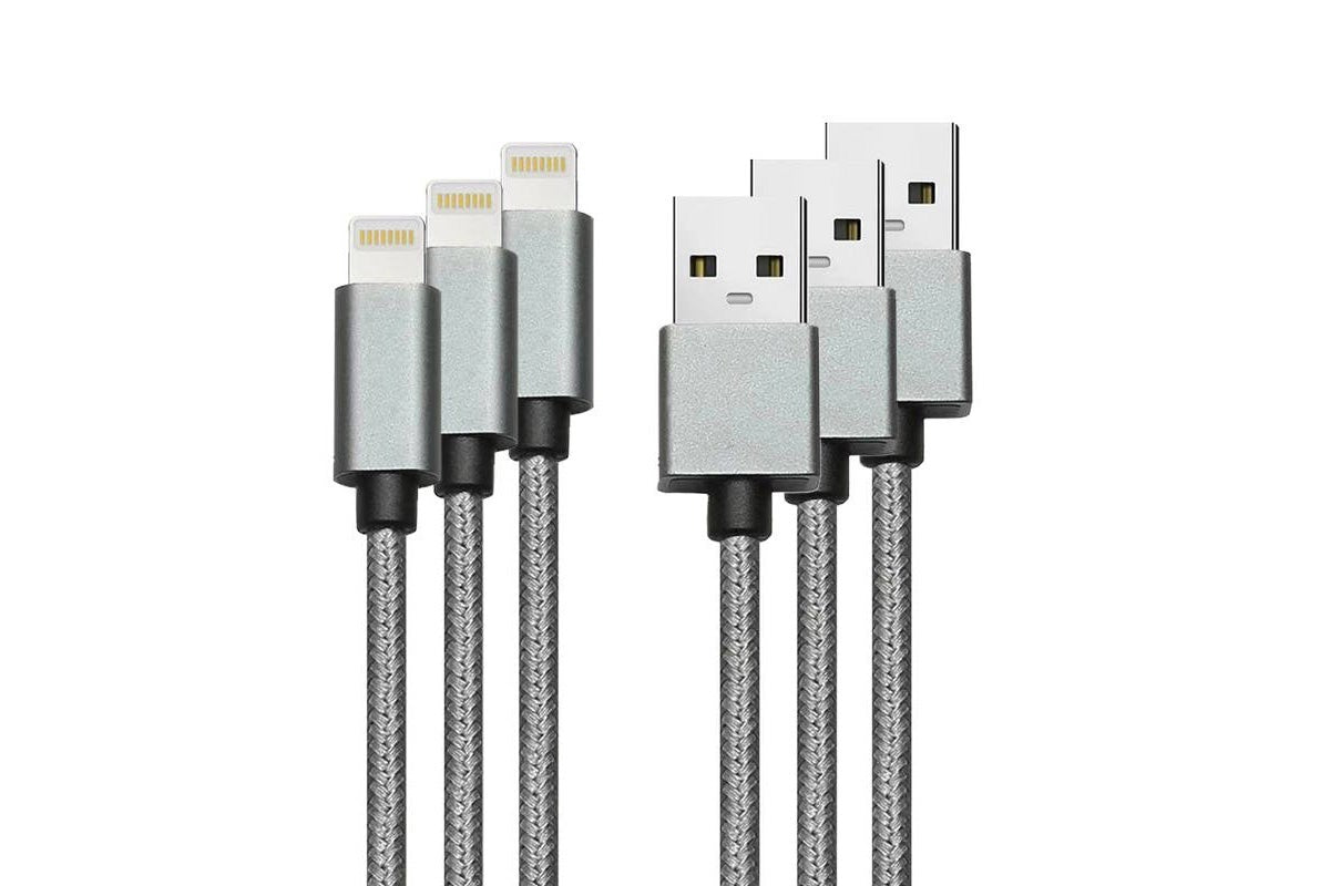 3 Pack Apple MFI Certified Braided Lightning to USB Cable (2m)