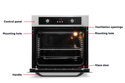 Kogan 60cm Electric Built-in Oven with Digital Timer - 5 Functions