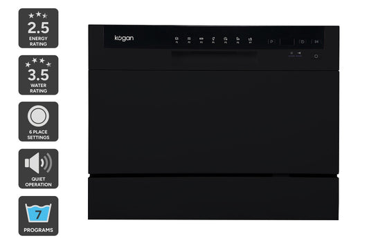 Kogan Benchtop Dishwasher (6 Place, Black)
