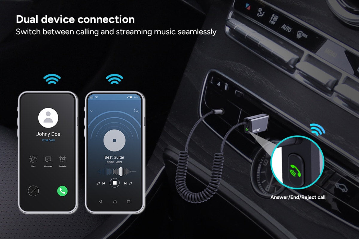 Kogan USB Powered Car Bluetooth Adapter with 3.5mm Aux