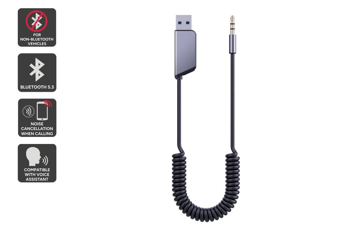 Kogan USB Powered Car Bluetooth Adapter with 3.5mm Aux
