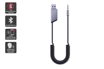 Kogan USB Powered Car Bluetooth Adapter with 3.5mm Aux